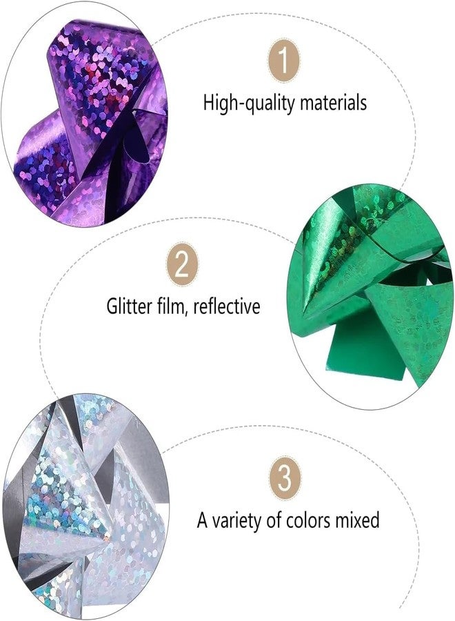WaigN 50 Pcs Colorful 1 Inch Gift Bows Mini Christmas Bows Metallic Star Bows Party Gifts Wrapping Bows Adhesive Holiday Presents Bows for Valentine's Day, Gift Wrapping Supplies - Image 3